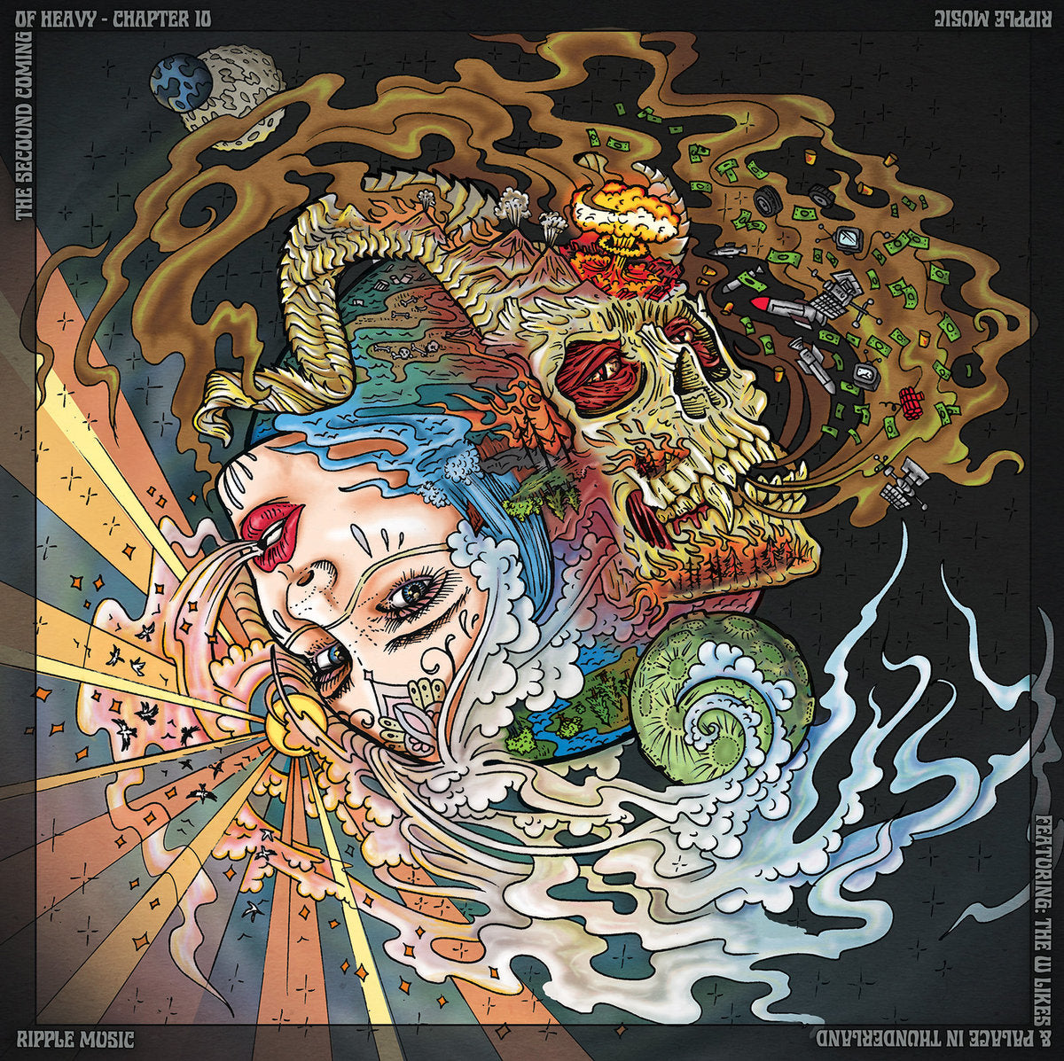 The W Likes / Palace In Thunderland - Second Coming Of Heavy Chapter 10 Resurrection Edition (LP) (BONE WHITE / SKY BLUE)